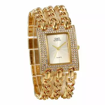 Часы JEWELRYWE, популярные, роскошные, с бликами, старинные, модные, браслетные, на каждый день, золотые, для женщин, подруги, дочери, на день рождения, годовщину, белый