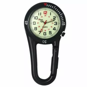 Часы JEWELRYWE с карабином, светящиеся аналоговые водонепроницаемые, крепление для сумки для альпинизма, спортивные часы, популярный модный аксессуар