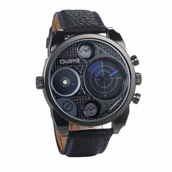 Часы JEWELRYWE с кожаным ремешком, популярные, водонепроницаемые, аналоговые, классные, кварцевые, деловые, повседневные, модные, на день рождения, на Рождество, подарок, синие, мужские синий