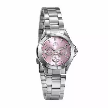 Часы JewelryWe Watch водонепроницаемые популярные милые аналоговые часы с браслетом из нержавеющей стали для бизнеса и повседневного использования на день рождения, годовщину, рождественский подарок розового цвета