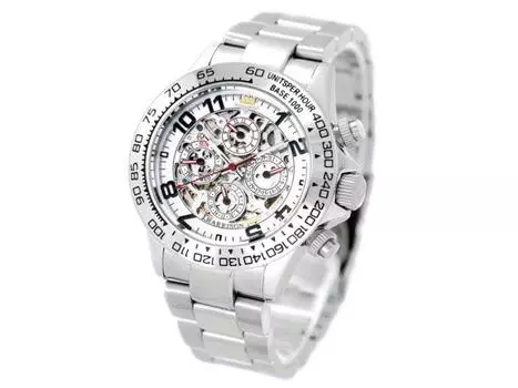 Часы John Harrison JH-003SW мужские серебристые с корпусом из нержавеющей стали, скелетонированные, НОВЫЕ