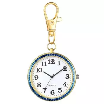 Часы-карабин Lancardo, карманные часы с брелоком, аналоговые карманные часы с бриллиантами, удобные для повседневной жизни, скалолазания, поездок на работу, Рождества