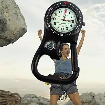 Часы-карабин с компасом, настенные часы, часы-открывашка для бутылок, часы-подвеска на рюкзак, спортивные часы-хронограф для скалолазания с подсветкой
