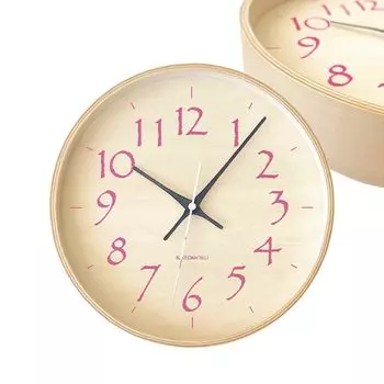 Часы KATOMOKU из фанеры 21 светло-розовый настенные часы с непрерывной секундной стрелкой радио km-120LPRCS 252 мм (Часы СКП)