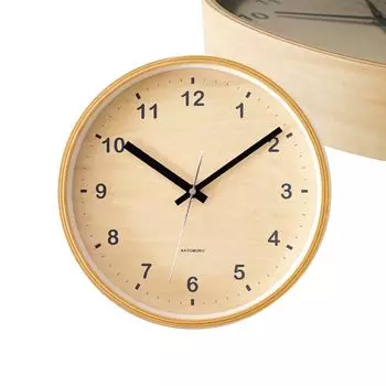 Часы KATOMOKU из фанеры, китайские настенные часы с циферблатом и непрерывной секундной стрелкой, км-34MRC 252 мм (радиочасы)