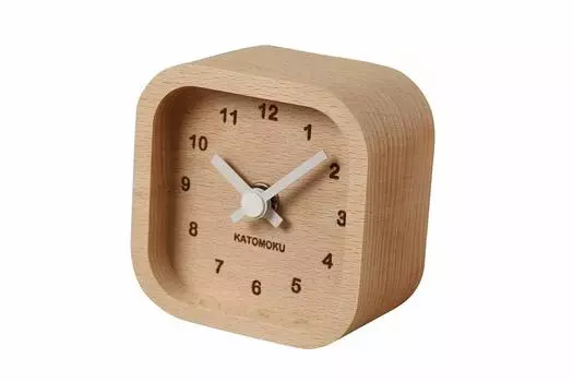 Часы KATOMOKU muku mini квадратные белые настольные деревянные km-25WH 858546 мм белый