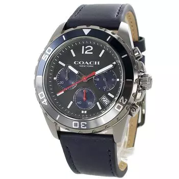 Часы Kent кожаный ремешок темно-синий 14602558 [Coach] Мужские [Товар]