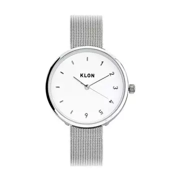 Часы-клон klon Стильные простые часы KLON CONNECTION ELFIN FIRST 33 мм мужские женские -SILVER MESH-