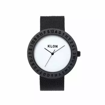 Часы-клоны klon Watch Мужские женские стильные простые KLON ENGRAVE TIME -BLACK MESH- 40 мм
