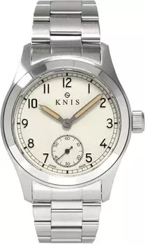 Часы KNIS Varnish Made in Japan с ретро-модными часами, сапфировым стеклом, водонепроницаемостью 10 АТМ, ремешком из нержавеющей стали, белого цвета, мужские KN003-WHSS
