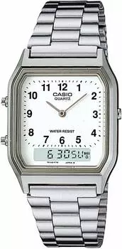 Часы кварцевые CASIO, серебристые, модель Overseas [Casio] Ana-Digi мужские AQ-230A-7B [Товар]