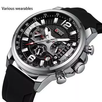 Часы кварцевые мужские часы календарь светящийся указатель водонепроницаемый силиконовый мужские деловые часы