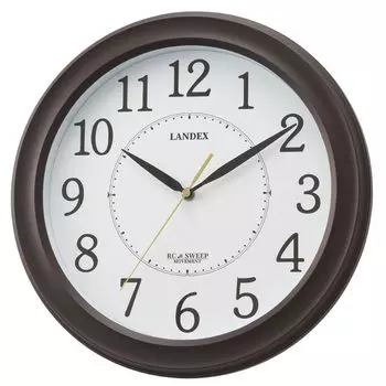 Часы Landex Wall Radio Controlled Dark Room Continuous Second Second Arrow Stops at Night YW9163DBR, Часы, Коричневый, Боковые, Аналоговые, Бесшумные, Стрелочные,