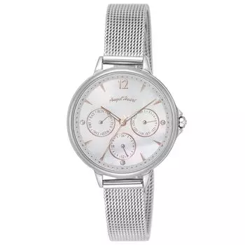 Часы Luxe White Pearl Dial Stainless Steel Sapphire Glass Solar Quartz 33MM Regular Guarantee Watch LU33SS Silver [Angel Heart] Womens