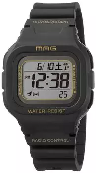Часы MAG с цифровым радио на солнечной батарее с двумя источниками питания, водонепроницаемые, уретановые, немного маленькие, могут использоваться детьми BK2, черные MW-550A
