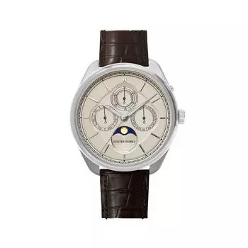 Часы Masterworks Quattro 004, часы, сделанные в Японии, кварцевые, 40 мм, кожаный ремешок, часы с фазами Луны, коричневые [MASTER WORKS] MW21SI-ACDBO8, мужские, мужские