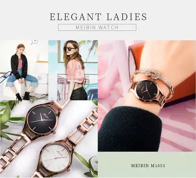 Часы MEIBIN, женские модные часы, новое элегантное платье, ультратонкие наручные часы из нержавеющей стали серебряный