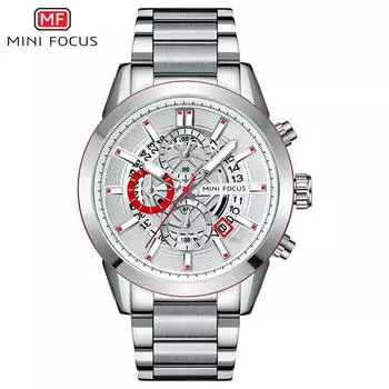 Часы Многофункциональные Механизм Календарь Светящиеся Водонепроницаемые Ремешок Из Нержавеющей Стали Мужские Часы