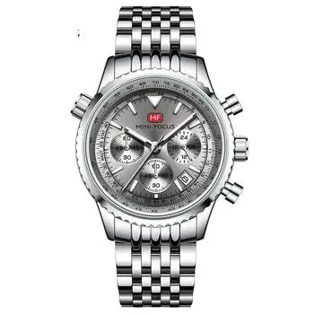 Часы Модные мужские часы Многофункциональные кварцевые часы Навигационный хронограф Мужские часы Браслет из нержавеющей стали