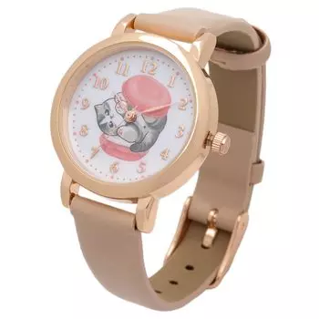 Часы Mofusand Analog Leather Strap Pastel Color Komaru Macaron Watch G Pink [Fieldwork] Женские MSD005-2 розовый