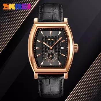 Часы Moment beauty fashion barrel прямоугольные мужские наручные, деловые, британский стиль, ходьба, секундный календарь, кварцевые, мужские