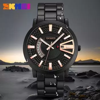 Часы Moment Beauty Fashion Creative Student Men s Watch 1985 Business Simple Calendar Week Multifunction Quartz Watch чёрный