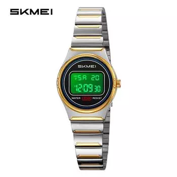 Часы Moment красивые женские многофункциональные светящиеся водонепроницаемые электронные часы повседневные универсальные студенческие электронные часы серебряный