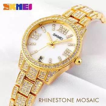 Часы Moment красивые женские нишевые легкие роскошные часы высокого класса с бриллиантовой пластиной из рябчика кварцевые часы для девушек золотой