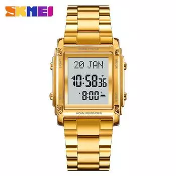 Часы Moment US Square для мужчин Закладка Направления Советы Многофункциональные электронные часы Электронные часы серебряный