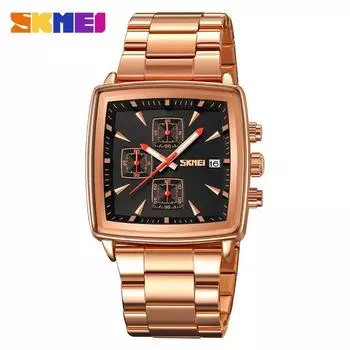 Часы Moment US Square, мужские кварцевые часы, водонепроницаемые, три глаза, шесть штифтов, модные тенденции, большой циферблат, светящиеся мужские часы