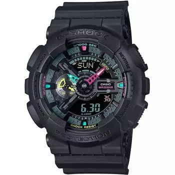 Часы мужские CASIO G-SHOCK GA-110MF-1AJF [серия G-SHOCK Multi Fluorescent] круглые, черная смола