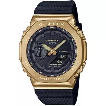 Часы мужские CASIO G-SHOCK GM-2100G-1A9JF [G-SHOCK Black-Gold Color Model] Круглые черные