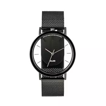 часы мужские черные Популярный бренд нержавеющая сталь Модные женские унисекс скелетон часы KLON INVISIBLE RELATION BLACK EDITION 40 мм