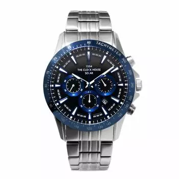 Часы мужские Clock House Business Casual Solar Chronograph MBC1003-BK6A Navy x Black