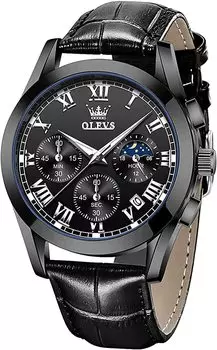 Часы мужские деловые наручные часы мужские водонепроницаемые брендовые стильные кварцевые аналоговые мужские повседневные часы на День отца подарок мужские часы OLEVS
