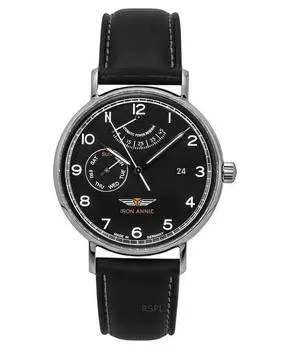 Часы мужские Iron Annie Amazonas Impression с кожаным ремешком и черным циферблатом, автоматические, 59602 чёрный