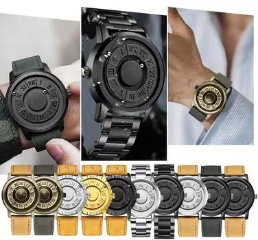 Часы мужские подвесные с шариком без линз, стильный аксессуар, идеальный для летнего подарка. Магнитные часы Часы One Size