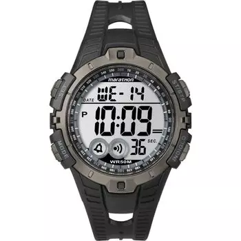 Часы мужские Timex Marathon T5K802 черные резиновые аналоговые кварцевые модные