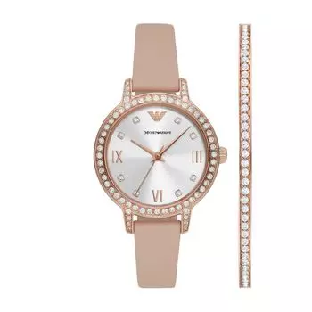 Часы NA AR80069SET бежевые [Emporio Armani] женские розовый