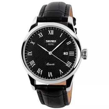 Часы на черный кожаный ремень деловые наручные часы водонепроницаемые кварцевые аналоговые стильные классические повседневные простые дата легкие часы подарочные часы для мужчин