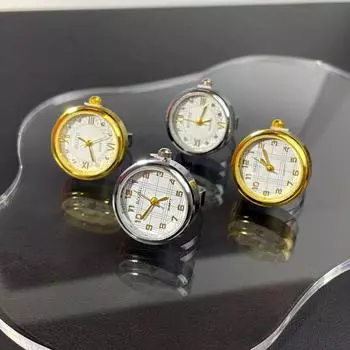 Часы на палец круглые золотисто-серебристые кварцевые мужские и женские простые часы-кольца золотой