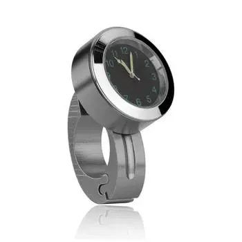 Часы на руль мотоцикла, водонепроницаемые, однотонные, на батарейках серебряный