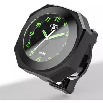 Часы на руль с светящимся циферблатом для мотоцикла, водонепроницаемое крепление на руль для велосипеда, мотоцикла, светящиеся кварцевые часы с дисплеем времени