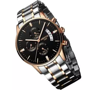 Часы наручные часы с большим циферблатом хронограф бизнес-бренд аналоговые стильные повседневные металлические часы из нержавеющей стали джентльменские часы дата флуоресцентный роскошный подарок на день