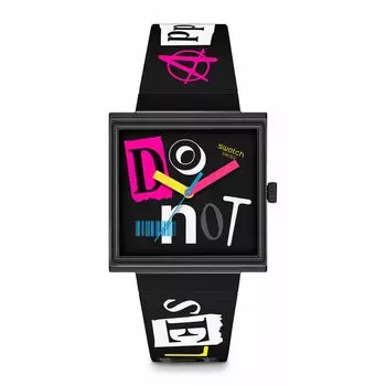 ЧАСЫ НАРУЧНЫЕ PIERCED EDGE SO34B100 Черные [Swatch] чёрный