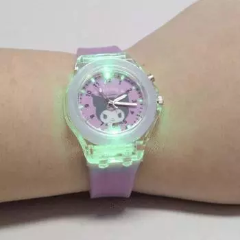 Часы наручные Sanrio Kuromi Twinkle LED Needle Watch с силиконовым ремешком