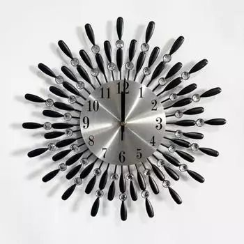 Часы настенные для гостиной Часы настенные для дома Украшения для гостиной Ретро металлические настенные часы Капля воды Железное украшение 38cm 15inch золотой