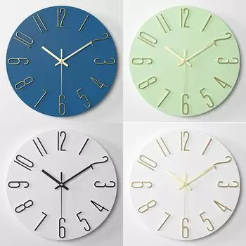 Часы настенные для гостиной простые настенные домашние креативные часы модные декоративные часы 12 серебряный
