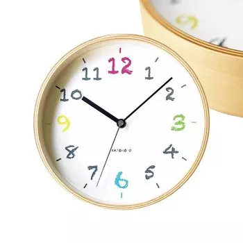 Часы настенные из фанеры KATOMOKU 14 с непрерывной секундной стрелкой km-85NA 202 мм (радиочасы)