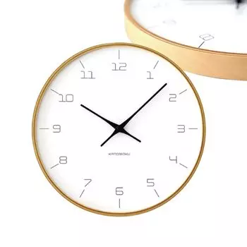 Часы настенные из фанеры KATOMOKU 7 шт., натуральный механизм, радиоприемник, km-71NARCS 304 мм (Часы СКП)